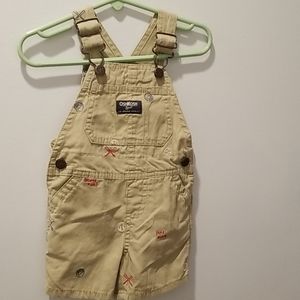 6-9 month baseball theme overall shorts